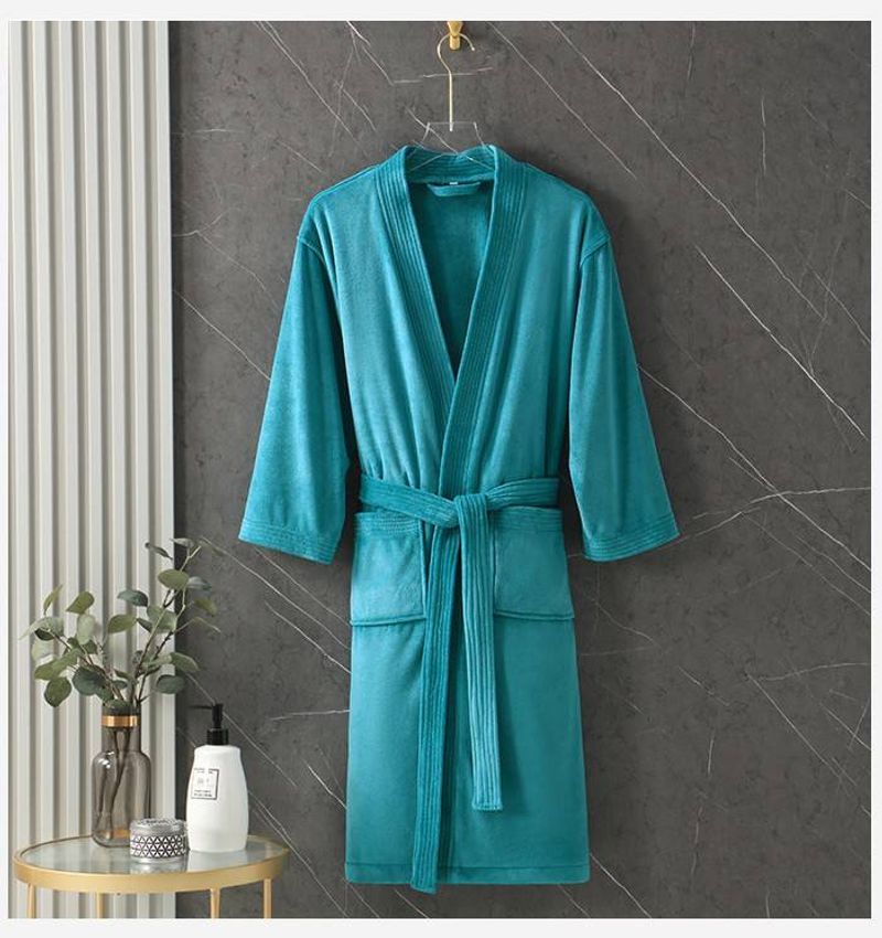Accappatoio in microfibra, morbido accappatoio invernale per hotel, accappatoio autunnale e invernale, assorbente, ad asciugatura rapida, anti-pelucchi, per uomo e donna._voghion.com