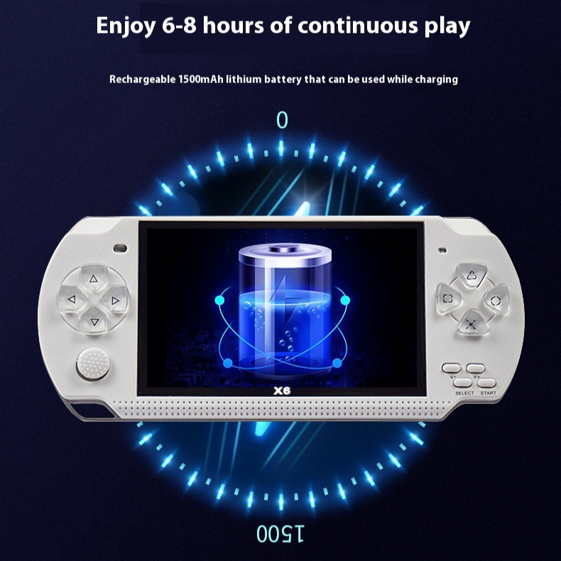 X6 Retro-Handheld-Spielkonsole mit 8 GB Speicher, 10 Emulatoren, MP4-Player – tragbares Spielgerät für Kinder und Erwachsene, klassischer Stil​_voghion.com