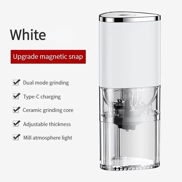 Elektrische Kaffeemühle, klein, tragbar, für Zuhause, Café, lange Akkulaufzeit_voghion.com