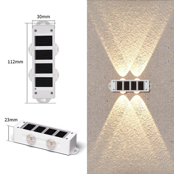 Solar-Wandleuchten für den Außenbereich, wasserdichte Gartenleuchten mit Auf- und Ab-Beleuchtung, LED-Wegeleuchten für Hof, Terrasse, Villa-Dekoration (weißes/warmes Licht)_voghion.com
