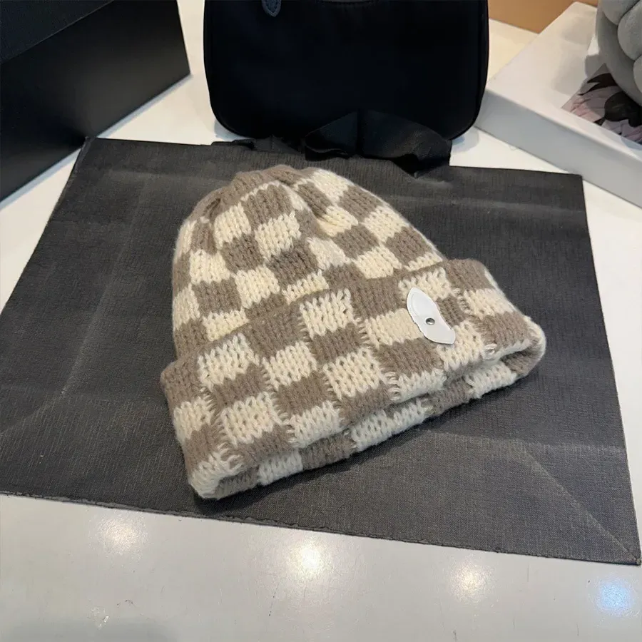 Plaid Designer Beanie Designer Hats For Men Knitted Bonnets Winter Hat Fall Thermal Skull Cap Casual Travel Classical Luxury Beanies G_voghion.com