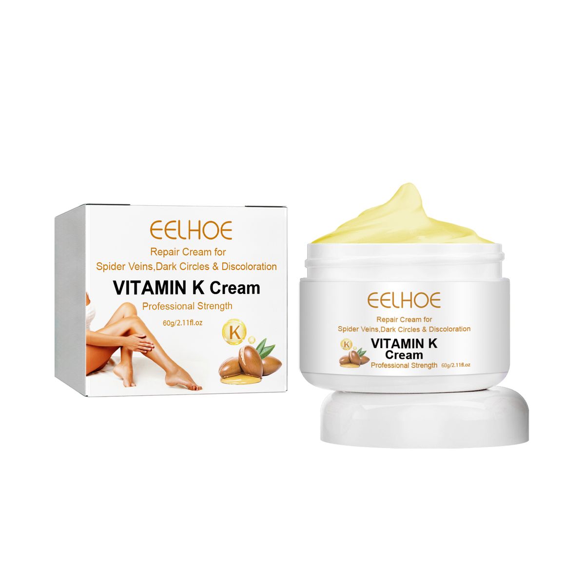 EELHOE Vitamine K Crème Huidverzorging voor pijnlijke en gezwollen benen Regenworm been adermassagecrème_voghion.com