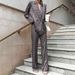 Women's solid color coat pantsuit_voghion.com