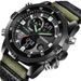 Men's Sport Watch With Nylon Strap - Dual Display Analog & Digital, Multifunctional With Calendar, Alarm, GMT, And Luminous Feature_voghion.com