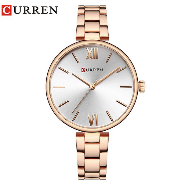Women's Elegant Roman Numeral Quartz Watch With 30M Water Resistance, Alloy Band & Case, Minimalist Round Dial Roman Letter Simple Watch_voghion.com