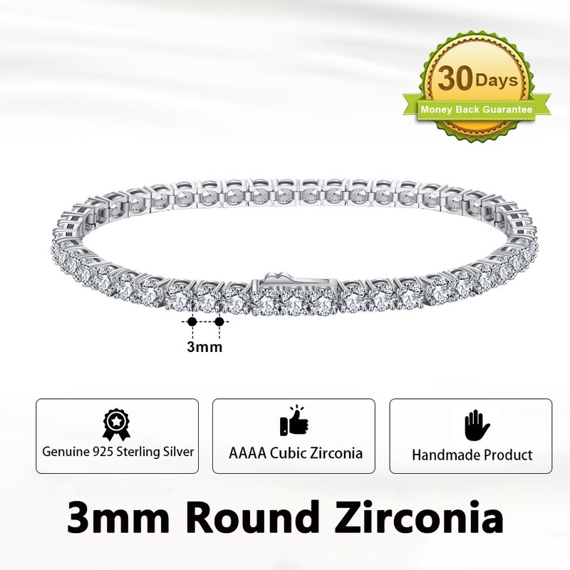 Rinntin Genuine 925 Sterling Silver Tennis Chain Bracelet Handmade High-end Luxury Hand Chain For Men Women Jewelry Gift SB128_voghion.com
