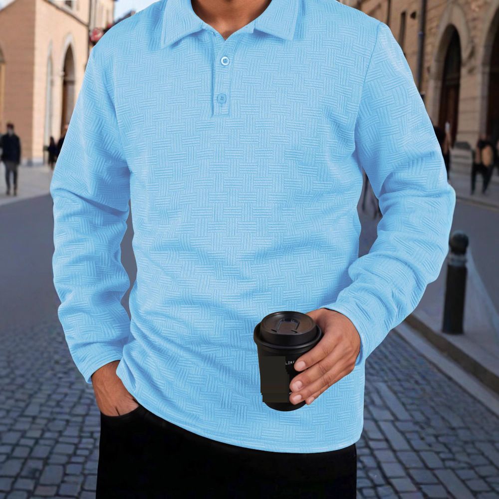 Polo de sport décontracté pour homme, texture texturée, vente rapide, printemps et automne_voghion.com