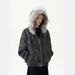 Streetwear Mountain Eagle Hooded Puffer Jacket – Oversized Tie-Dye Winter Coat With Faux Fur Trim, Heavyweight Polyester Fill_voghion.com