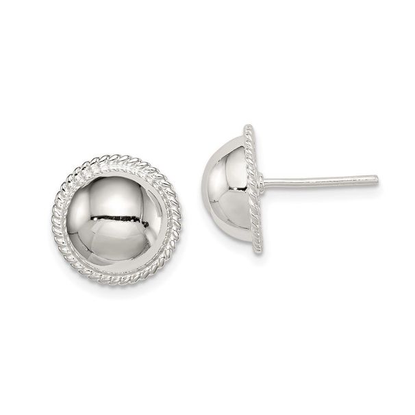 Sterling Silver 12mm Button Earrings_voghion.com