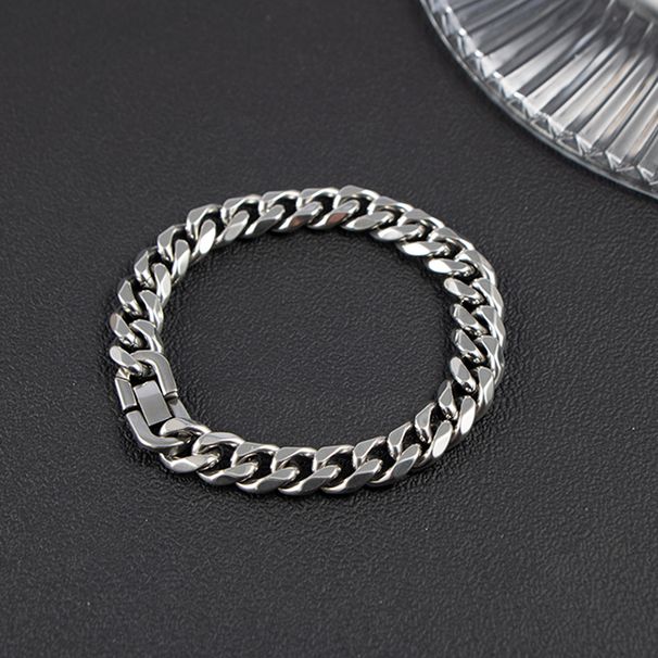 Bracciale da uomo in titanio cubano alla moda a sei lati in acciaio inossidabile spesso e lucidato di precisione CE618_voghion.com