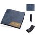 New men's wallet short baellerry retro multi-card contrast color wallet minimalist frosted ticket clip_voghion.com