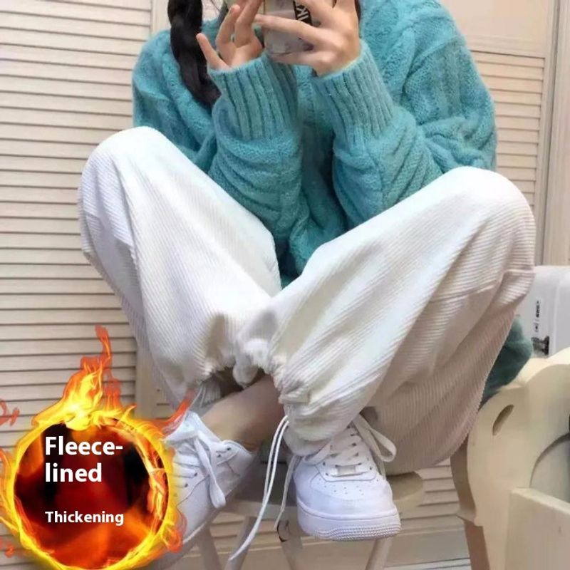570 # Pantaloni largi, strâmți, versatili, din catifea reiată și catifea, casual, pentru copii_voghion.com