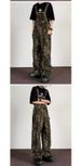 Mono vaquero con estampado de leopardo para hombre en primavera y otoño, estilo holgado, corte recto y pierna ancha._voghion.com