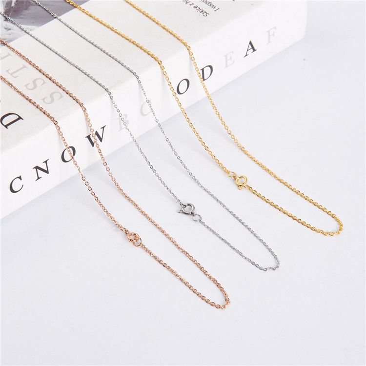 Collana in acciaio al titanio tinta unita geometrica in stile semplice e di base all'ingrosso_voghion.com
