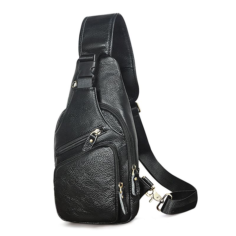 Männer Original Crazy horse Leder Casual Dreieck Umhängetasche Brust Sling Tasche Design Reise Schulter Tasche Daypack Männlichen_voghion.com