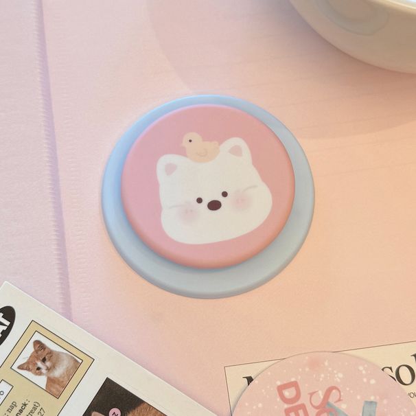 Support de téléphone portable rétractable avec coussin d'airbag et film magnétique compatible avec les dessins animés Niche, motif petits animaux._voghion.com