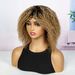 Short fluffy and breathable bob machine-made rose mesh real hair jerry curly brown and black color-blocked screw curls_voghion.com