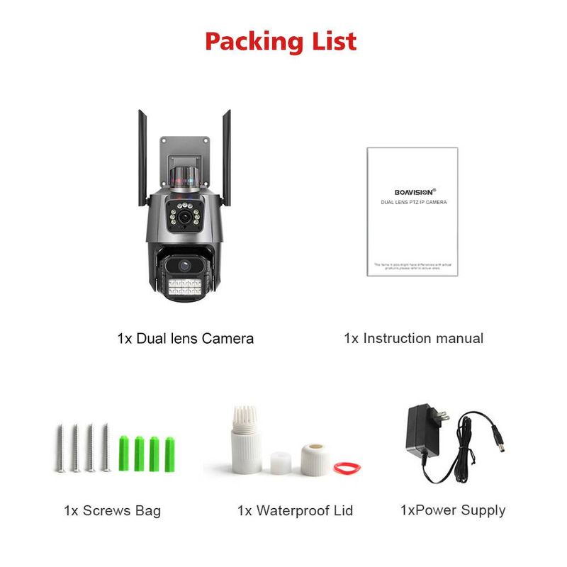 PTZ-beveiligingscamera met dubbele lens - waterdichte wifi-bewakingscamera voor buiten met dubbele weergave_voghion.com