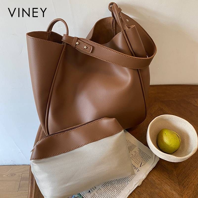 VINEY Tragetasche 2025 Neue lässige Pendlertasche Große Kapazität Europäische und amerikanische High-End-Schulter- und Unterarmtasche_voghion.com