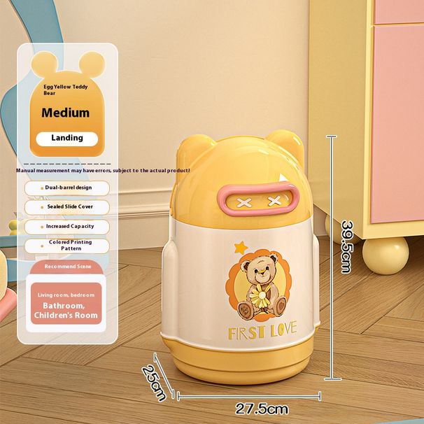 Mülleimer – 10 l, hübscher, runder Mülleimer mit Schwingdeckel für Zuhause, Schlafzimmer und Badezimmer (Kunststoff, geruchsdicht, Optionen Gelb und Rosa)_voghion.com