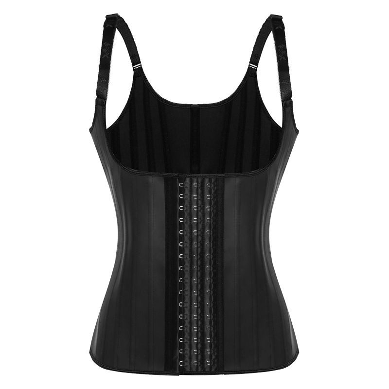 Sporta korsetes veste, lateksa, spīdīga, 25 cm tērauda kaula, maza plecu siksna, formējoša augšdaļa, jostasvietas ierobežojoša, sporta korsete_voghion.com