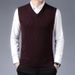 Men's Wool Blend V-Neck Sleeveless Sweater Vest - Plaid & Camouflage Pattern, Slim Fit, Casual Pullover For Autumn_voghion.com