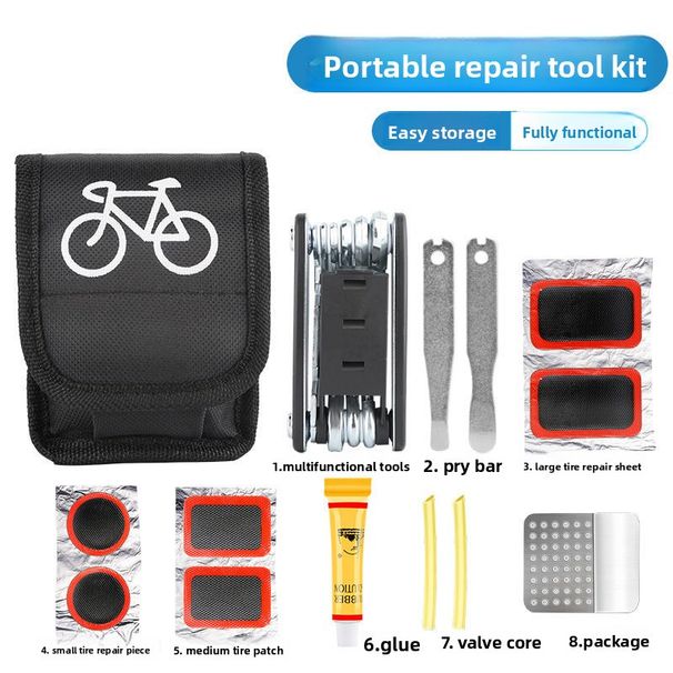 Bicycle Set Tire Repair Mountain Bike Special Tool Pump Multi-Function Wrench Portable_voghion.com