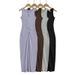Women’s Clothing Summer New Hot Girl Pleated Round Neck Vest Dress Female Temperament Waist Hip Slim Long Skirt_voghion.com