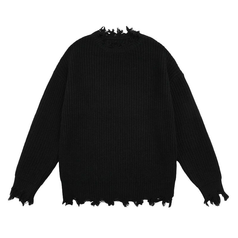 Herren-Pullover im Used-Look mit Rundhalsausschnitt – Vintage-Hip-Hop-Streetwear-Pullover (M-2XL, Oversize-Passform, 100 % Polyester, Anti-Pilling, verwaschene Retro-Farben)​_voghion.com