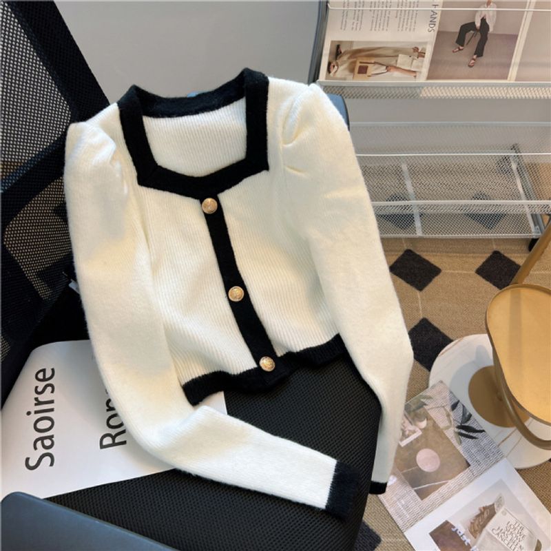 Dametøj tidligt forår ny high-end sweater strikket sweater indvendig basisskjorte kvinder efterår og vinter stilfulde unikke udsøgte toppe_voghion.com