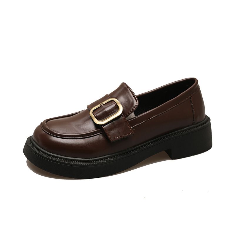 British style loafers for women Spring and Autumn new round toe jk small leather Mary Jane performance Doudou_voghion.com