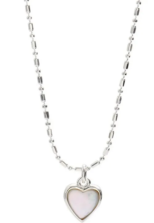 LCR3022 S925 Silver Lovely Heart Necklace_voghion.com