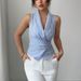 Camicia senza maniche a righe Verve 2025, gilet snellente con cintura in vita, moda donna_voghion.com