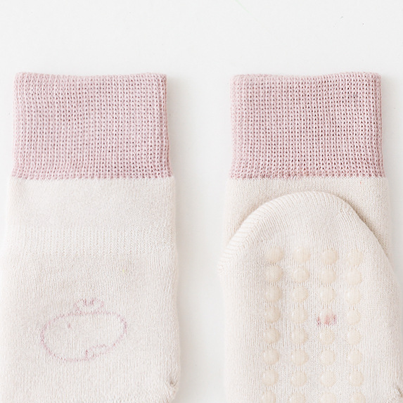 Kids'socks Thickened wool circle spot adhesive non-slip color matching stockings for boys and girls_voghion.com