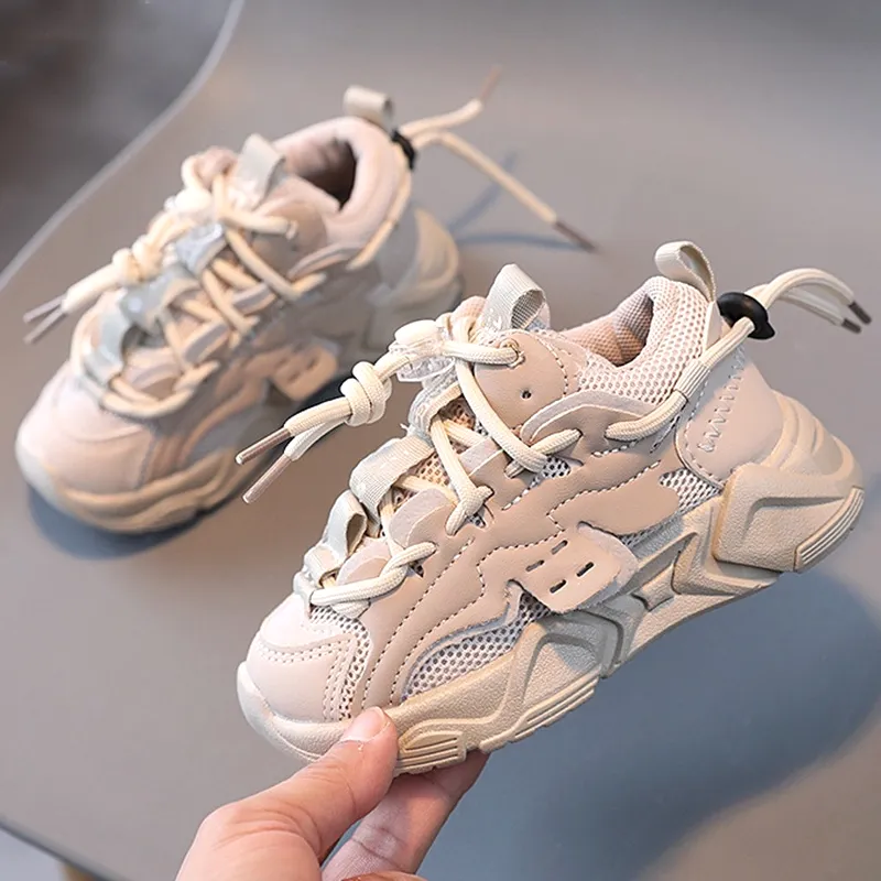 XUANMU Children Chunky Sneakers Breathable Boys Sports Shoes Comfortale Arch Support Girls Running Shoes Child Footwear X0110_voghion.com