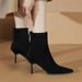 cameido Pointed-toe Stiletto High-heeled Short Boots for Women, Slimming Boots, Versatile Short Fashion Boots in 2024_voghion.com