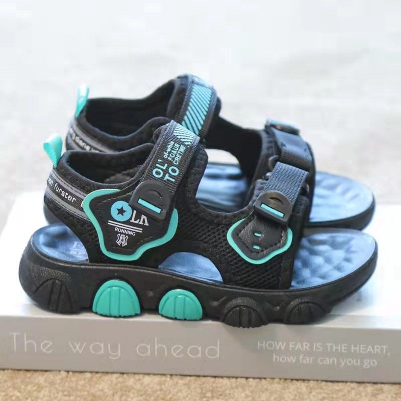 Boys' Sandals 2024 New Summer Middle and Big Children's Sole Anti slip Moisture Soft Leather Little Boys Beach Shoes_voghion.com