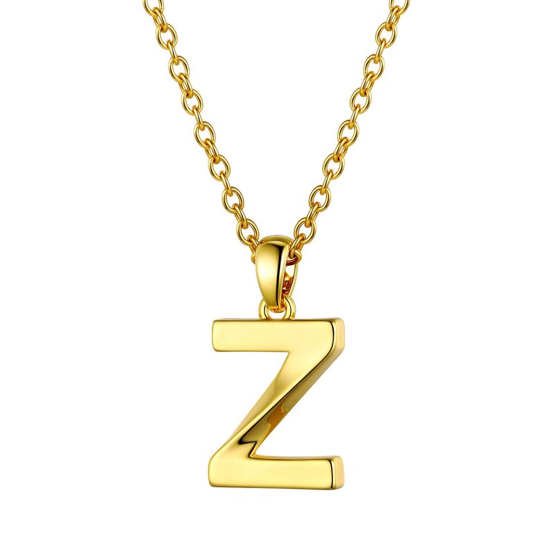 Collier avec initiale en or Laatikui Collier élégant avec pendentif lettre Z torsadée en 3D avec nom et monogramme pour femmes et hommes_voghion.com