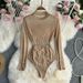 Women's fashionable design beaded sequins light luxury jumpsuit women's thin style slim inner top trendy_voghion.com