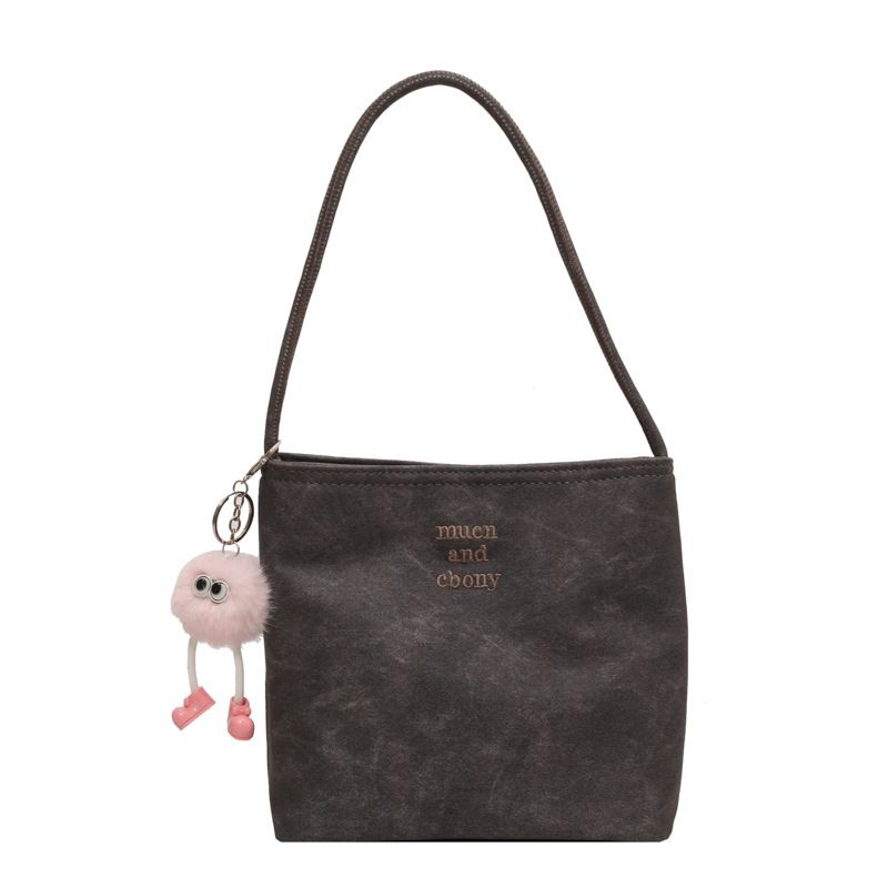 Autumn Winter Cute Casual Solid Color Bucket 2025 New Korean Version Simple Women's Ins Single Shoulder Bag_voghion.com