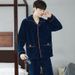 2025 New Autumn And Winter Men's Pajamas Men's Lapel Cardigan Warm Loungewear Set_voghion.com