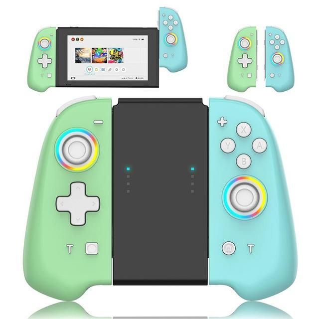 Switch Joy-pad Controller NS Kablosuz Gamepad Renkli Işıklarla Uyanma Oyun Kolu Nintendo Switch Aksesuarları İçin_voghion.com