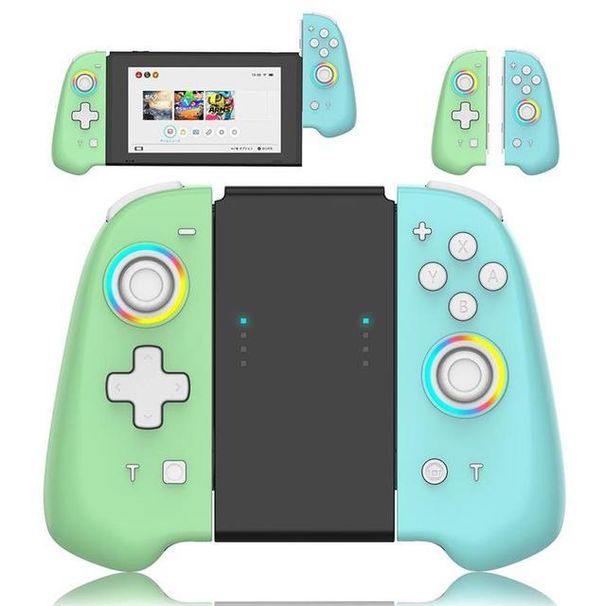 Switch Joy-pad Controller NS Kablosuz Gamepad Renkli Işıklarla Uyanma Oyun Kolu Nintendo Switch Aksesuarları İçin_voghion.com