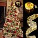 LED String Lights Supplies Christmas Tree Decoration Pendant Gift Gold Stamping Double Layer Ribbon_voghion.com