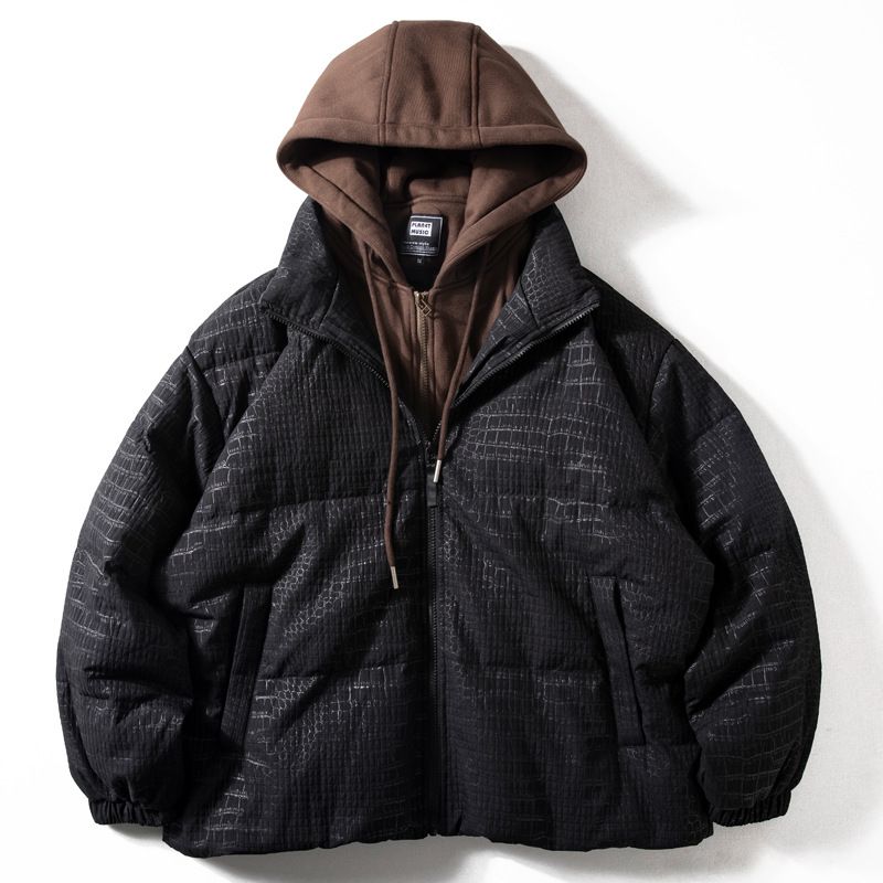 Herren-Daunenjacke mit Kapuze und 90 % weißen Entenfedern, verstärkte Wärme, zweiteiliges Kunstdesign, trendiger, locker sitzender Freizeitmantel ​​_voghion.com