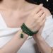Perline rotonde color verde ghiaccio in stile antico, 108 perline, braccialetto buddista, ciondolo a mano con catena multi-anello per uomini e donne, adatto per coppie._voghion.com