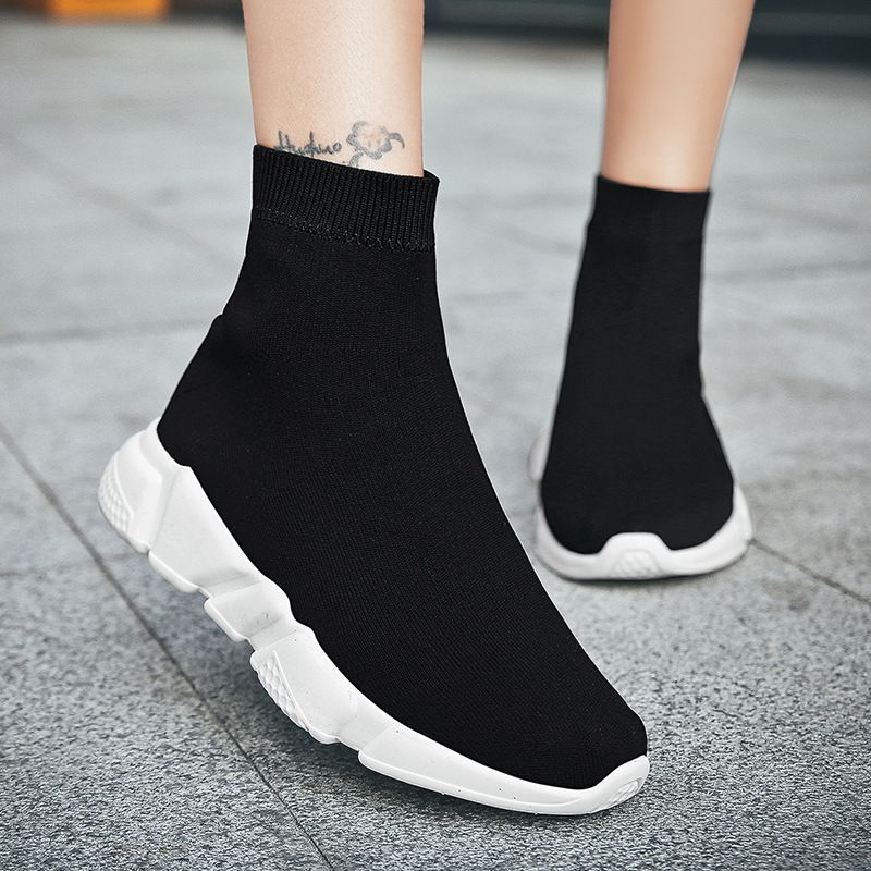 Damen Laufschuhe Walking Sneakers Gestrickte Mesh Tennis Outdoor Schuhe Atmungsaktive Slip-On Sportschuhe Casual_voghion.com