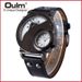 OULM ouradium 9591 cadre noir placage IP grand cadran en métal bracelet en polyuréthane mouvement à quartz montre à double affichage_voghion.com