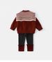 Maglione per bambine 2025 Nuovo scialle di colore contrastante Pullover per bambini Neonata Autunno Maglione lavorato a maglia per bambina Autunno e inverno_voghion.com