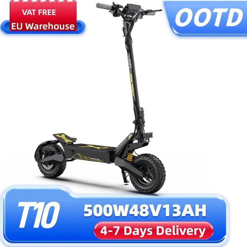 Monopattino elettrico OOTD T10 da 11" per tutti i terreni, motore da 500 W, batteria da 48 V e 13,5 Ah_voghion.com